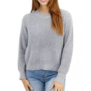 NEW GRACE AND LACE waffle knit sweater in heathered gray